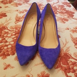Jcrew blue suede kitten heels